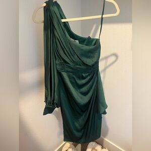 Mac Duggal One-Shoulder Emerald Dress